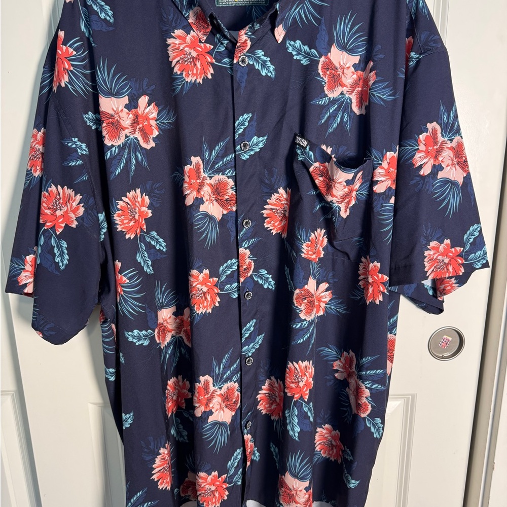 DIXXON Men's 5X The Cayman Short Sleeve Floral Hawaiian Button Down Party Shirt